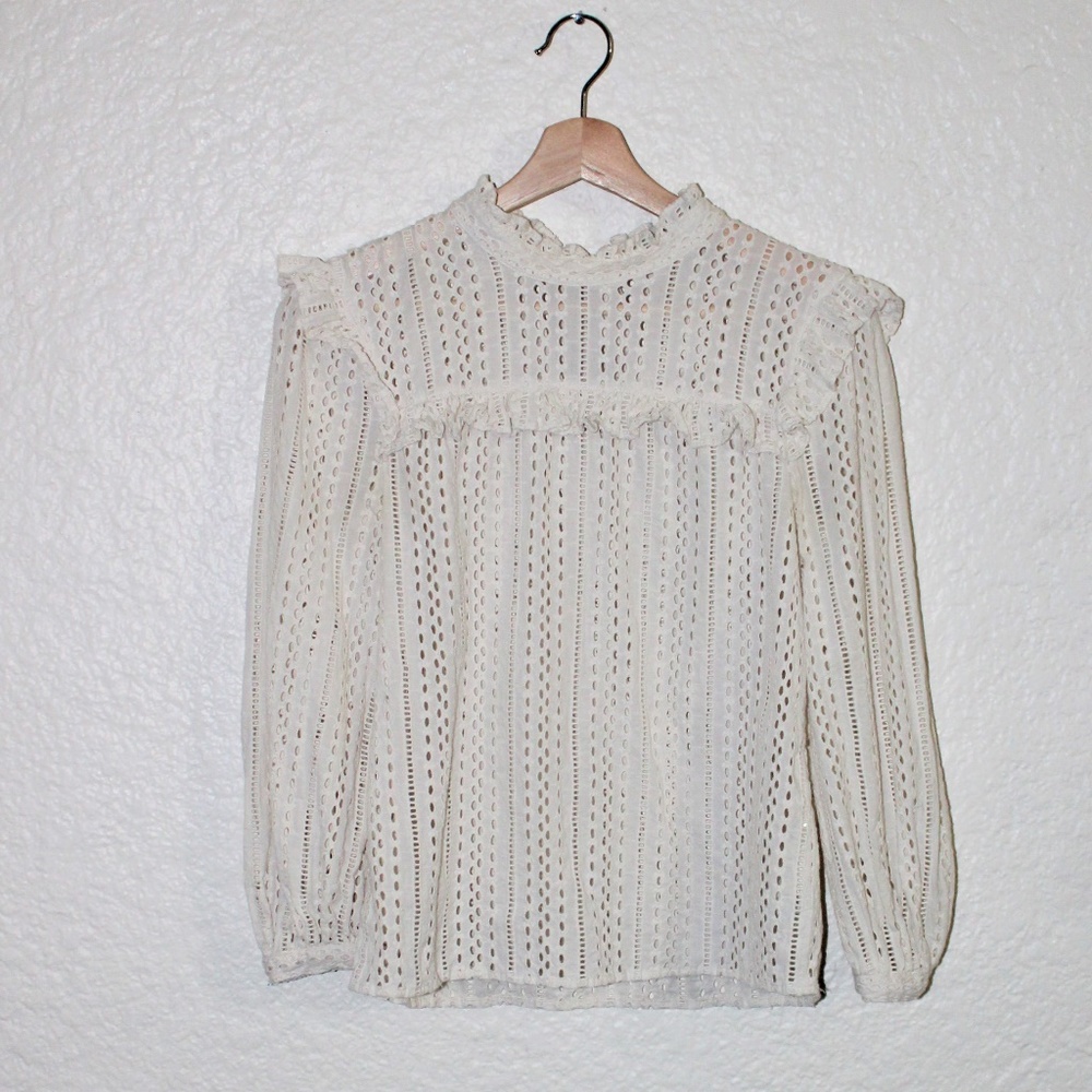 Madewell White Eyelet Blouse